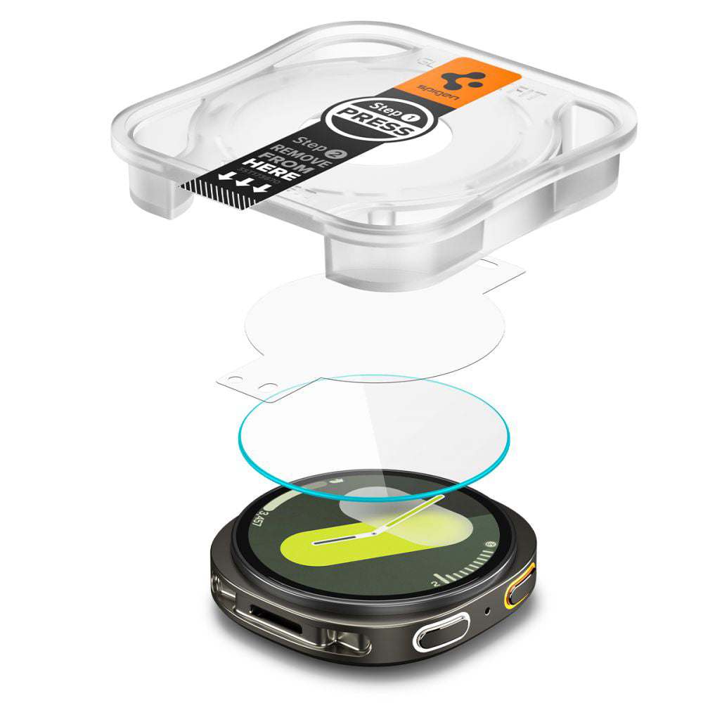 Spigen - (2 pack) Glas.tR EZ Fit (AGL09876) - Samsung Galaxy Watch8 44mm - Clear