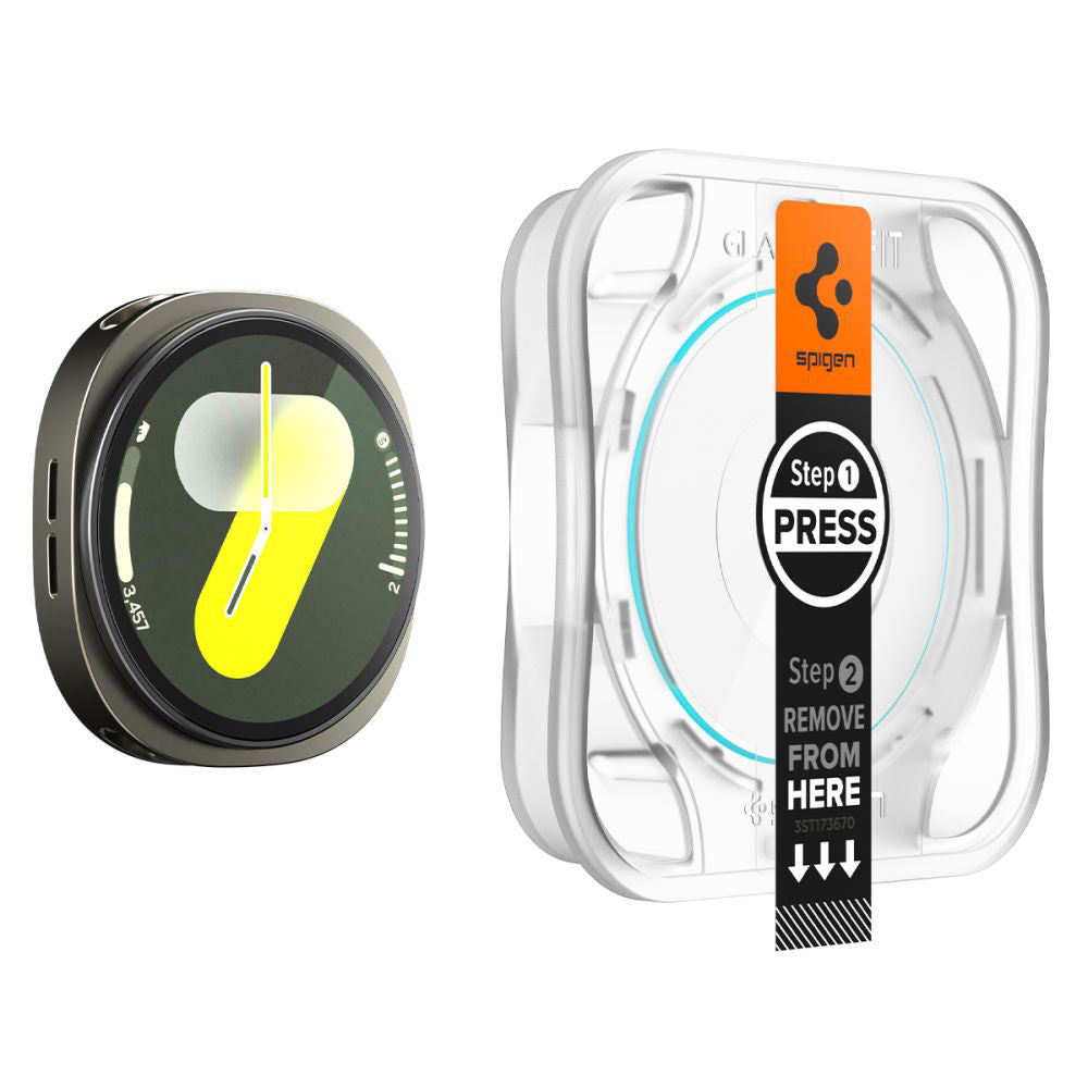 Spigen - (2 pack) Glas.tR EZ Fit (AGL09876) - Samsung Galaxy Watch8 44mm - Clear
