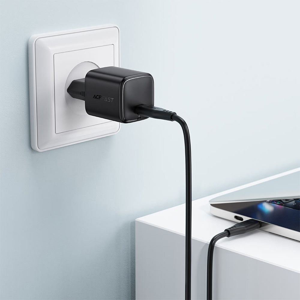 Acefast Incarcator Acefast (A119), GaN Technology, Fast Charge, PD45W, Mini Design, Single USB-C Output, Negru – imagine