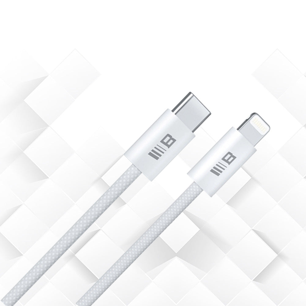 Blueo - Data Cable - Type-C to Lightning, Fast Charging, Braided, 1.2m - White