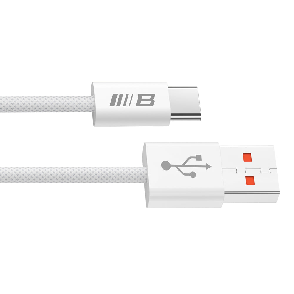 Blueo - Data Cable - USB-A to Type-C, Braided, Fast Charging, 6A, 1.5m - White