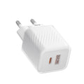 Blueo - Wall Charger Dual Port - 1x USB, 1x Type-C, GaN Technology, Fast Charge, Elegant Finish, PD3.0, 35W - White