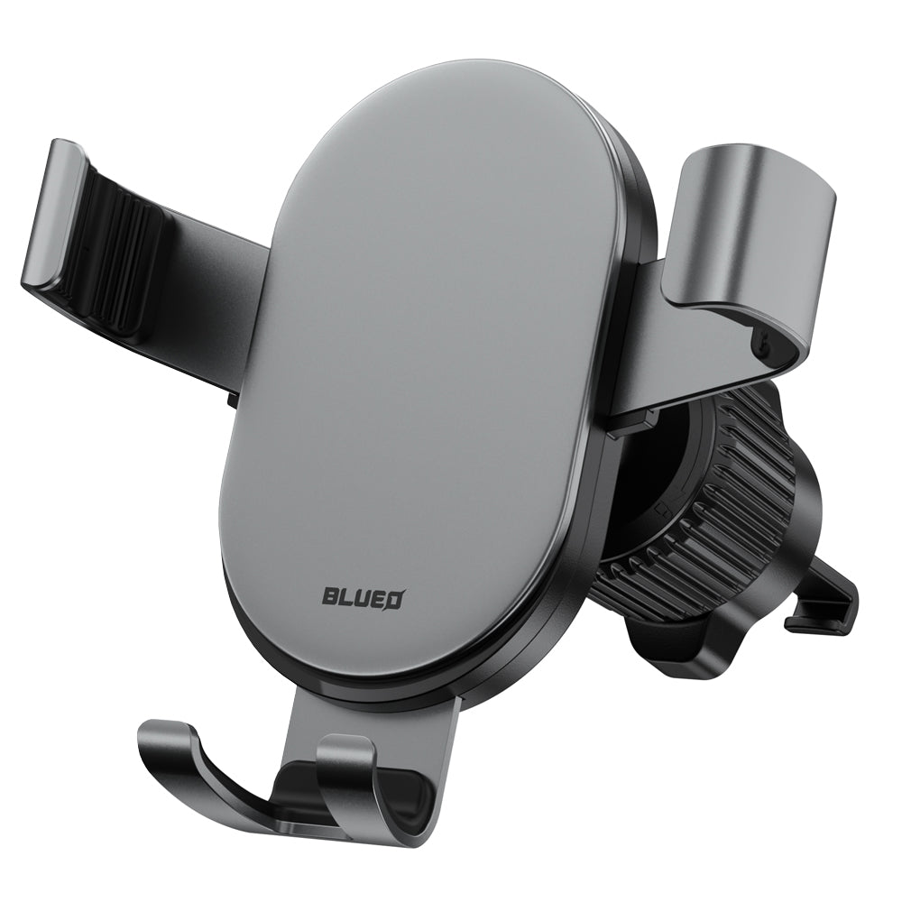 Blueo - Car Holder Gravity - for Air Vent, Firm Clamping, Widely Applicable, Elegant Design, Aluminum Alloy - Black
