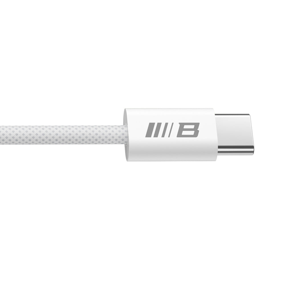 Blueo - Data Cable - Type-C to Type-C, Fast Charging, Braided, 1.2m - White