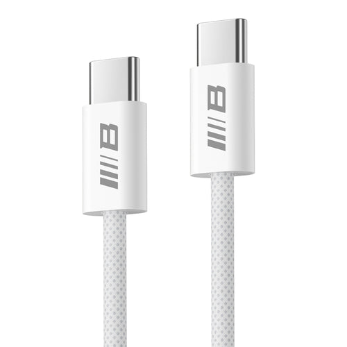 Blueo - Data Cable - Type-C to Type-C, Fast Charging, Braided, 1.2m - White