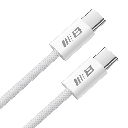Blueo - Data Cable - Type-C to Type-C, Fast Charging, Braided, 2m - White