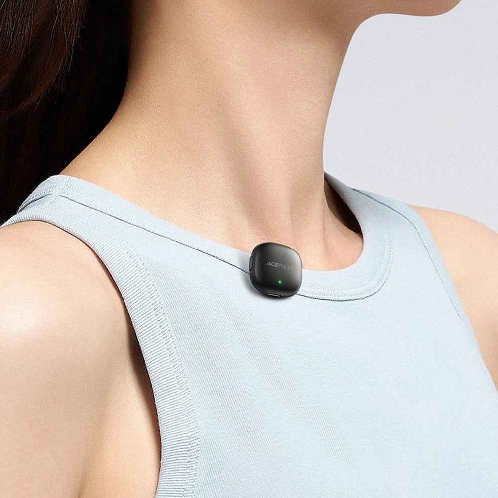 Acefast - Wireless Lavalier Microphones (R1) - Type-C, 360° Pickup Range, Noise Reduction, 750mAh, Ultra-low Latency - B