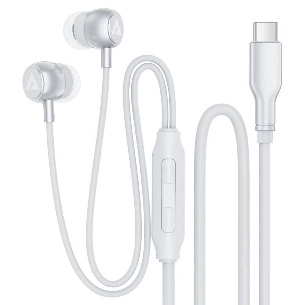 Acefast - Wired Earphones (L8) - Type-C, In-ear Design, with Microphone, Control Remote, Flexible, Silicone, 1.2m - Blac