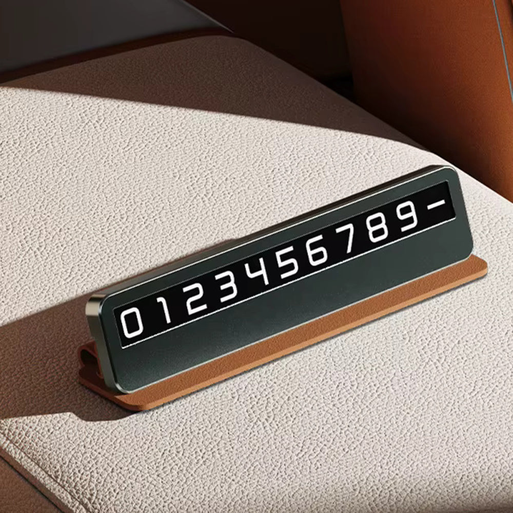 Techsuit - Premium Phone Number Plate DialCraft (SN1) - Parking Sign, Slim Design, Magnetic Numbers, with Adhesive - Bla