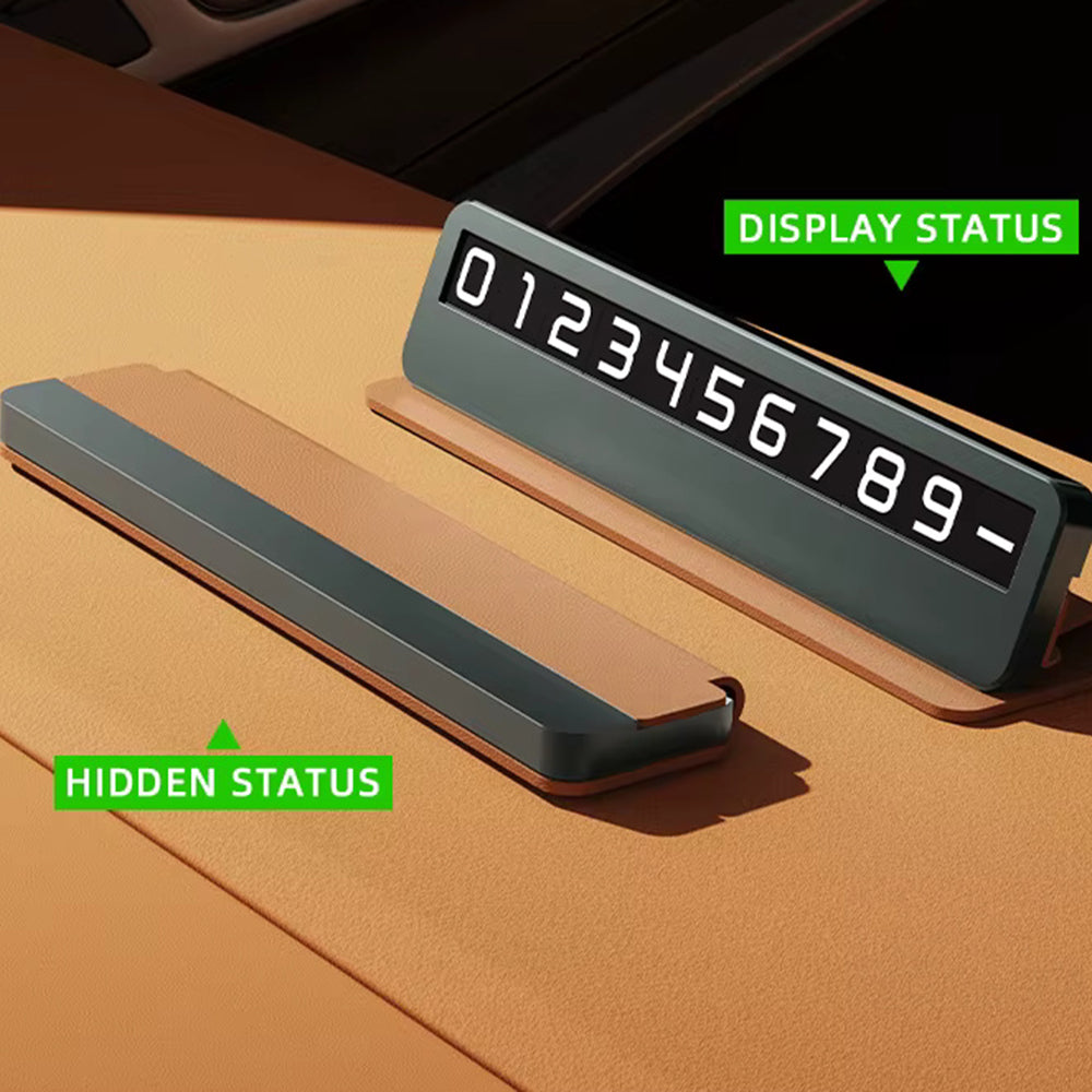 Techsuit - Premium Phone Number Plate DialCraft (SN1) - Parking Sign, Slim Design, Magnetic Numbers, with Adhesive - Bla