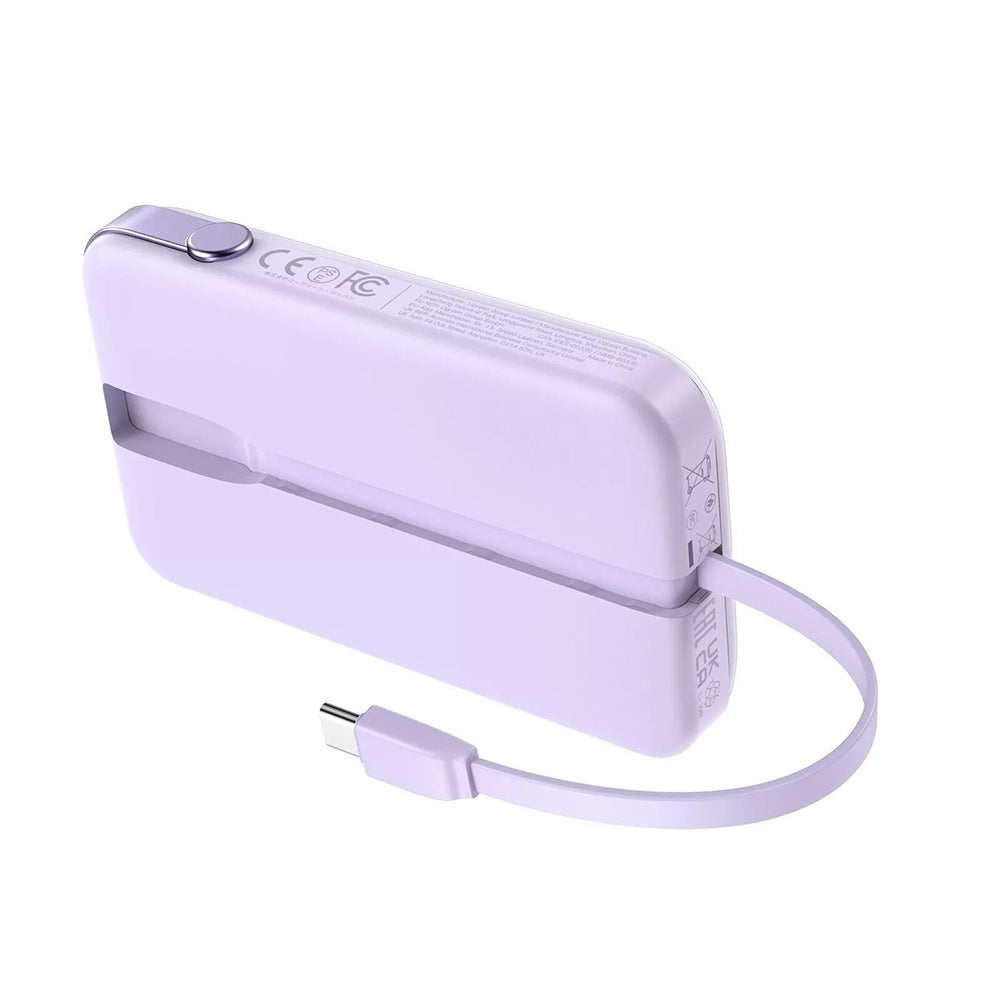 Ugreen - Power Bank PB511 (35604B) - USB, Type-C with Built-in Cable, 10000mAh, 30W - Purple