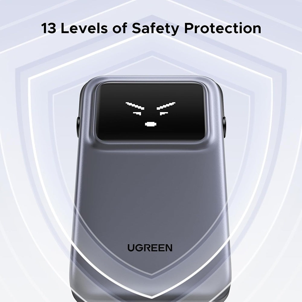 Ugreen - Power Bank PB511 (35604B) - USB, Type-C with Built-in Cable, 10000mAh, 30W - Purple