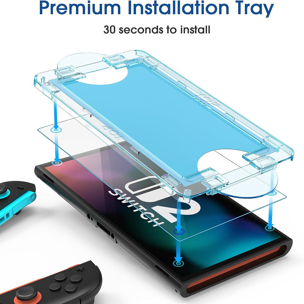 Techsuit - (2 pack) Premium Tempered Glass SwitchAura with Applicator (NS1) - for Nintendo Switch 2, 9H Resistant - Clea