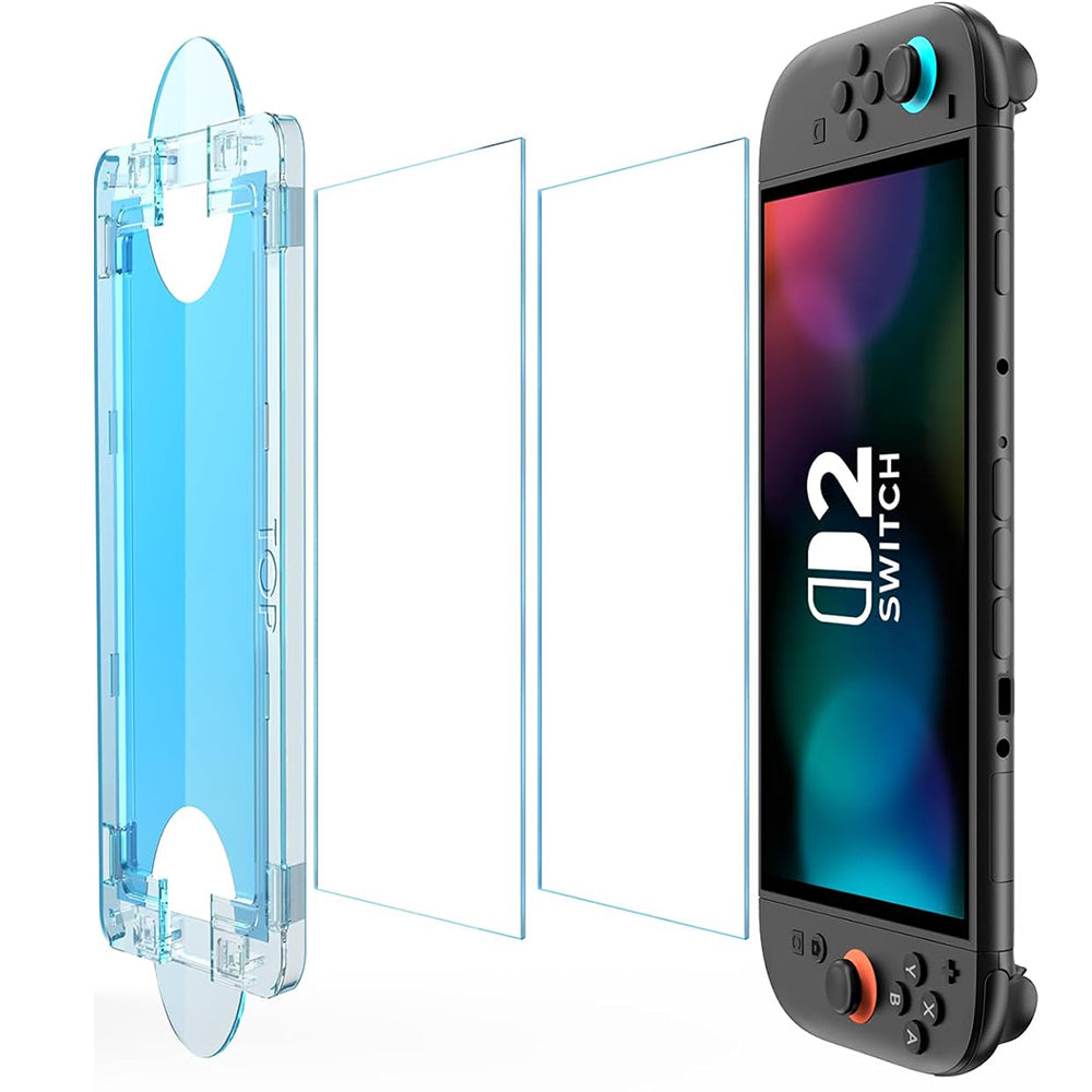 Techsuit - (2 pack) Premium Tempered Glass SwitchAura with Applicator (NS1) - for Nintendo Switch 2, 9H Resistant - Clea