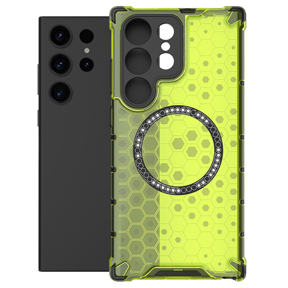 Techsuit - HoneyComb Shield MagSafe - Samsung Galaxy S25 Ultra - Lime Green