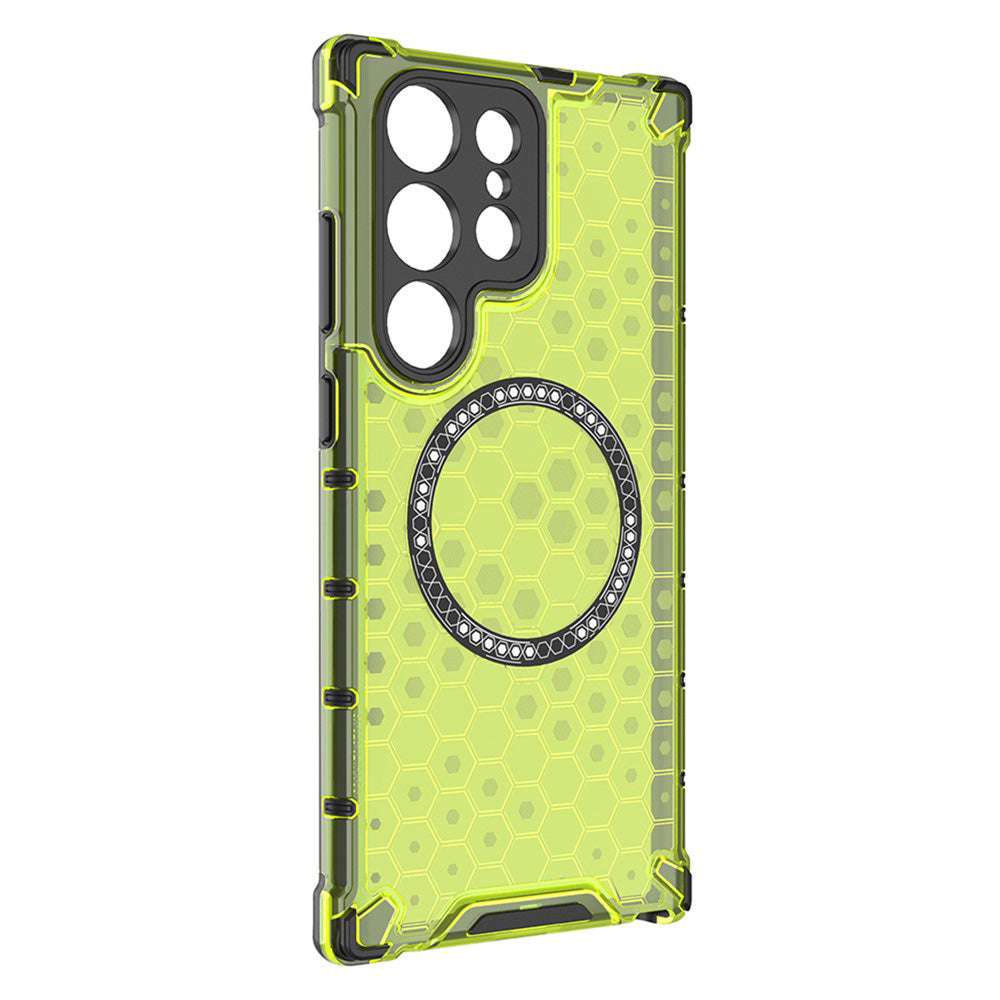 Techsuit - HoneyComb Shield MagSafe - Samsung Galaxy S25 Ultra - Lime Green