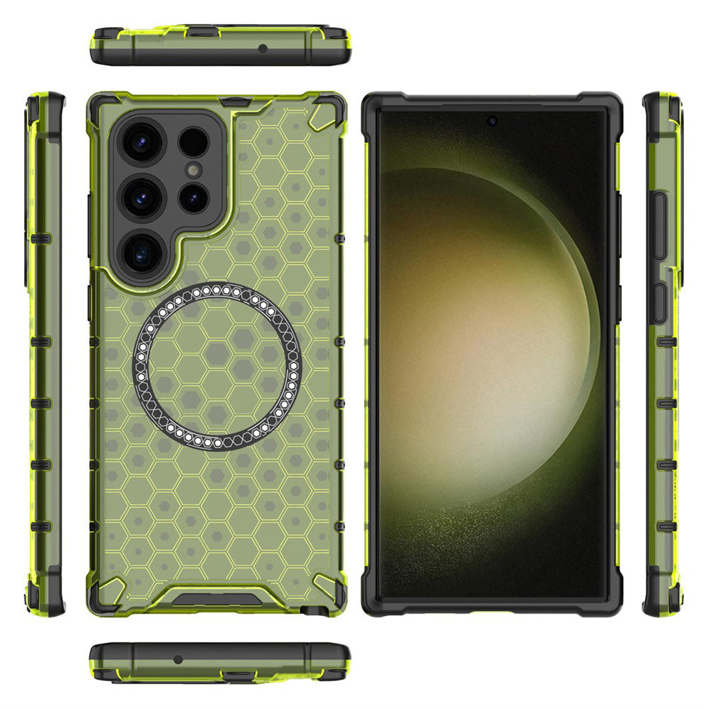 Techsuit - HoneyComb Shield MagSafe - Samsung Galaxy S25 Ultra - Lime Green