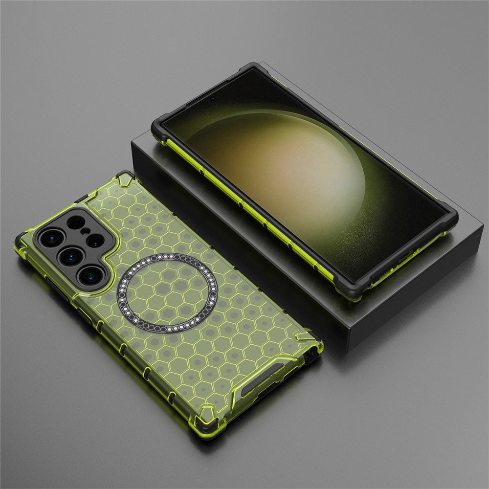 Techsuit - HoneyComb Shield MagSafe - Samsung Galaxy S25 Ultra - Lime Green