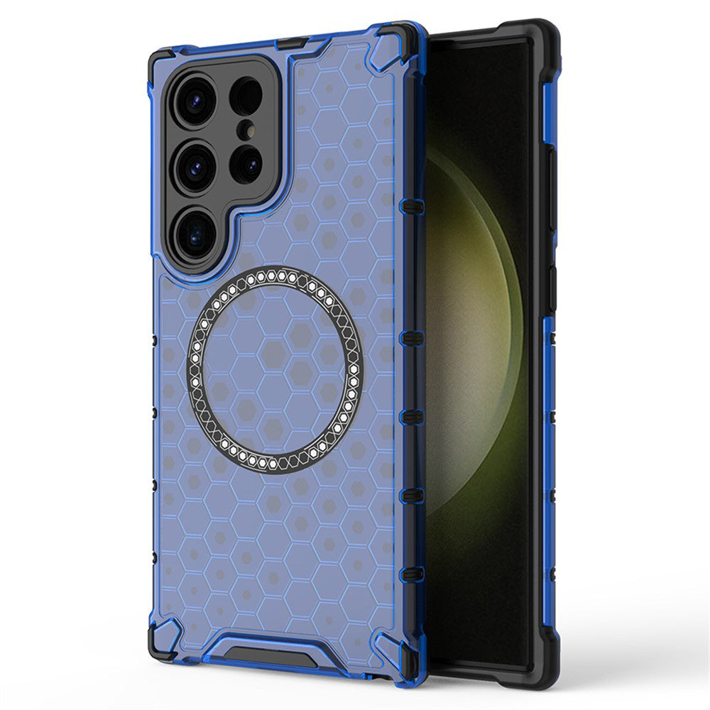 Techsuit - HoneyComb Shield MagSafe - Samsung Galaxy S24 Ultra - Blue