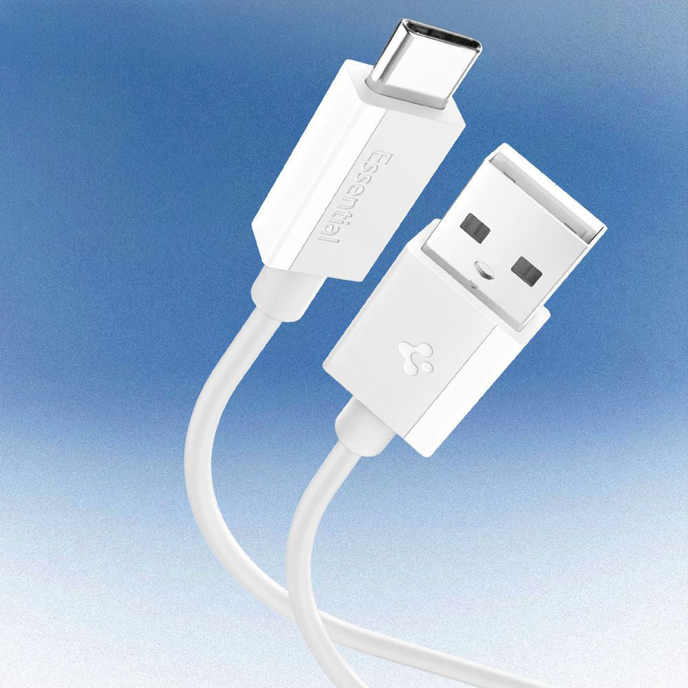 Spigen - Data Cable Essential EB6020AC (ACA08716) - Fast Charging, USB to Type-C, 60W, 480Mbps, 2m - White