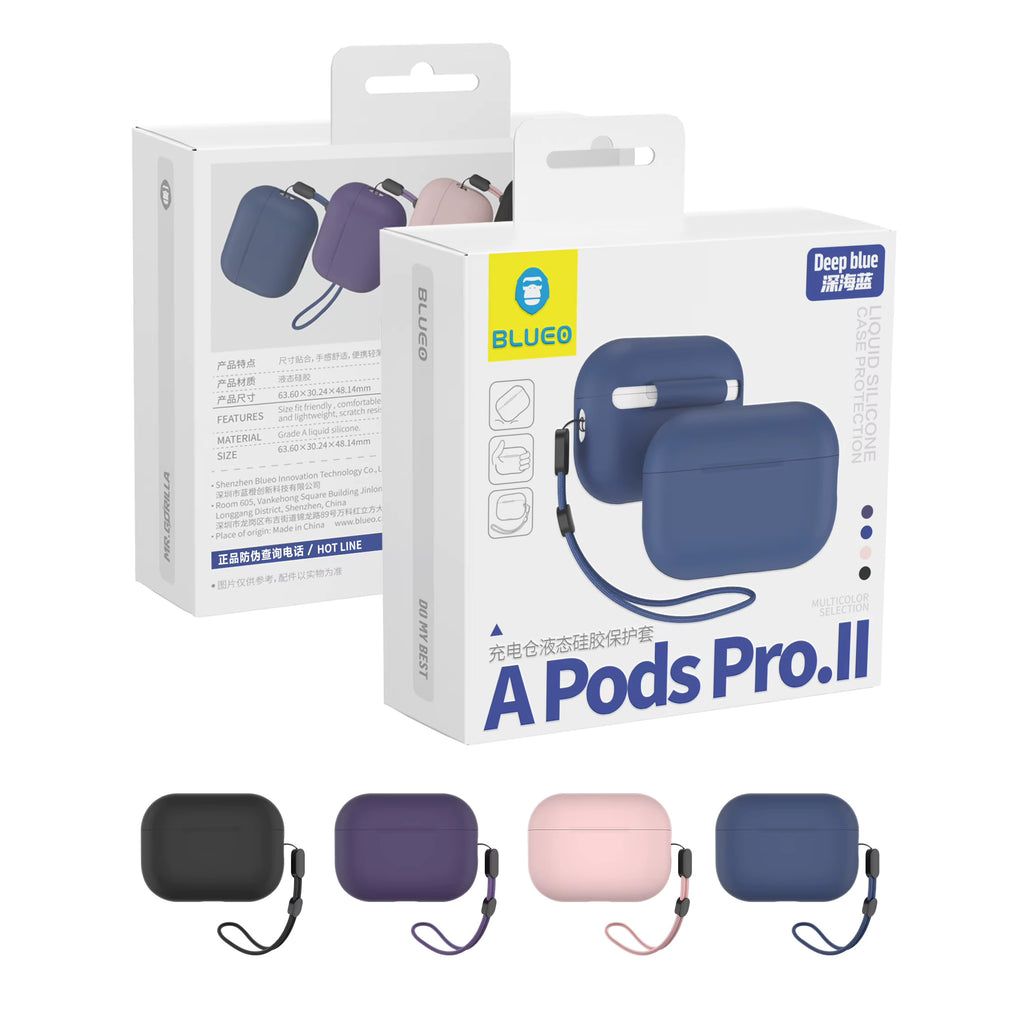 Blueo - Liquid Silicone Protect Case - for AirPods Pro 2 - Navy Blue