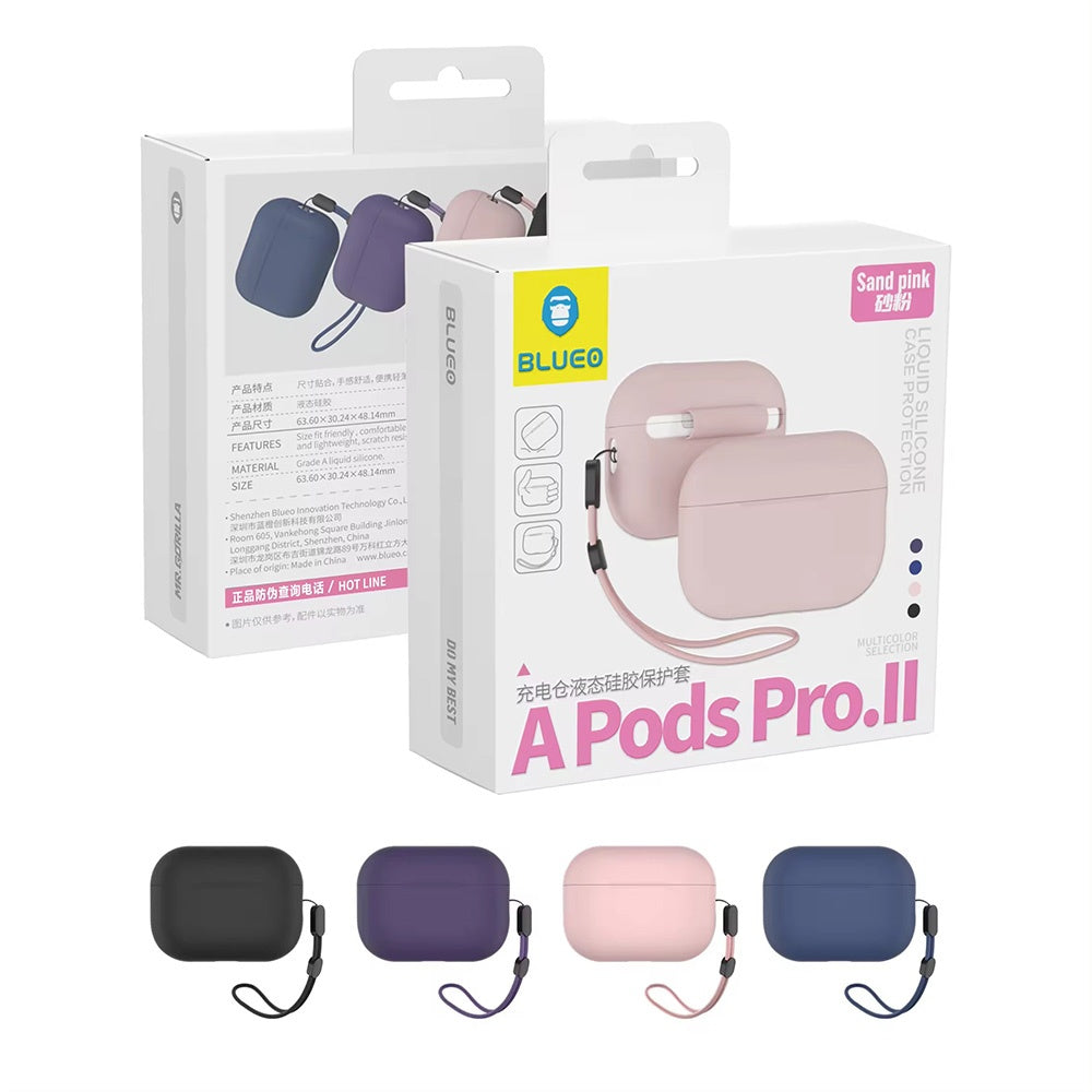 Blueo Casti Blueo Liquid Silicone Protect Case, for AirPods Pro 2, Nisipiu Pink – imagine 7