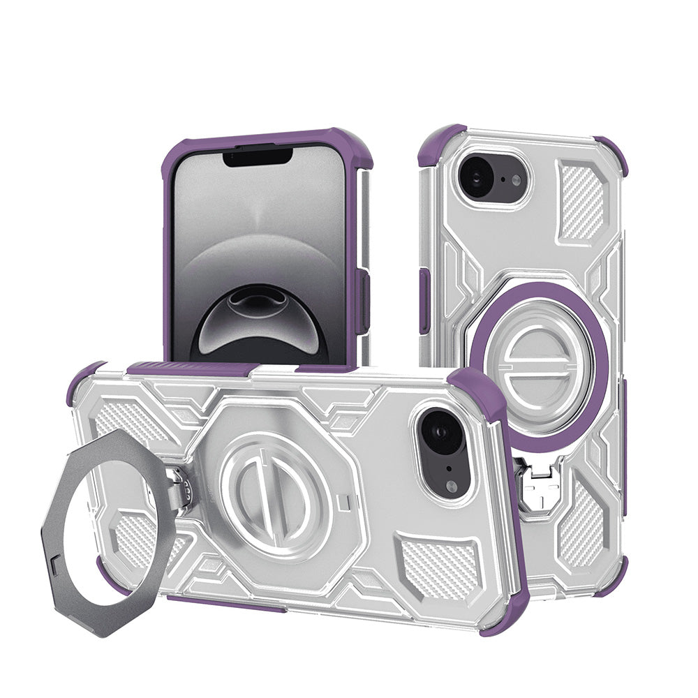 Techsuit - Carbon Shield PRO - iPhone 16e / iPhone 17e - Purple Transparent