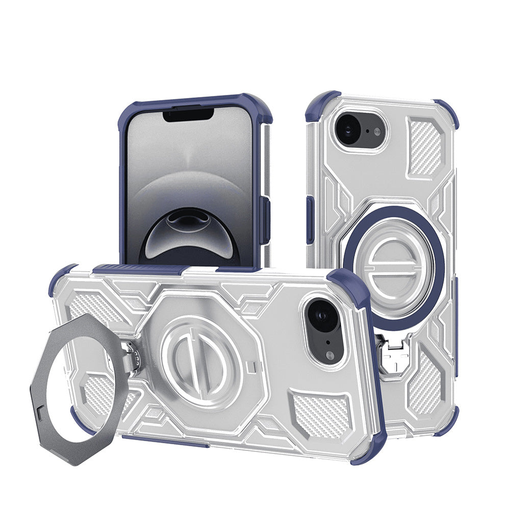 Techsuit - Carbon Shield PRO - iPhone 16e / iPhone 17e - Blue Transparent
