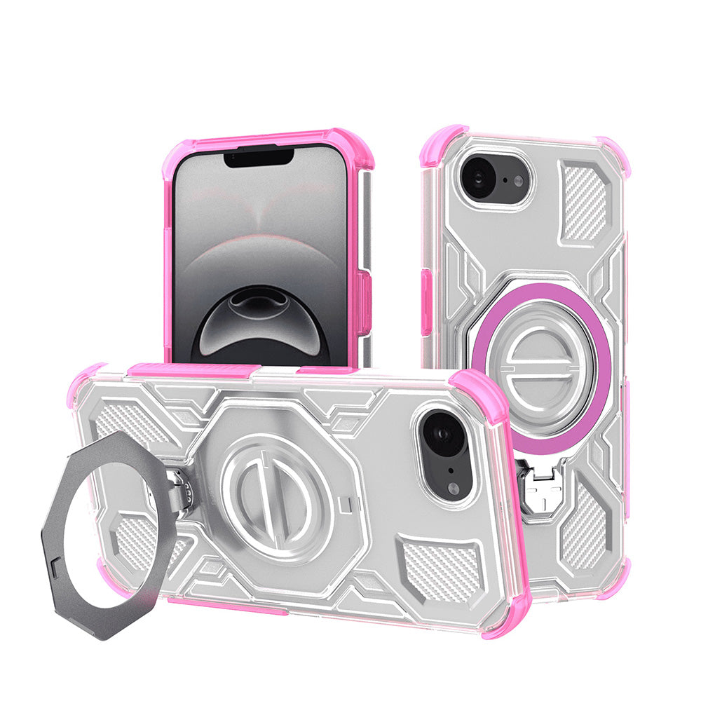 Techsuit - Carbon Shield PRO - iPhone 16e / iPhone 17e - Pink Transparent