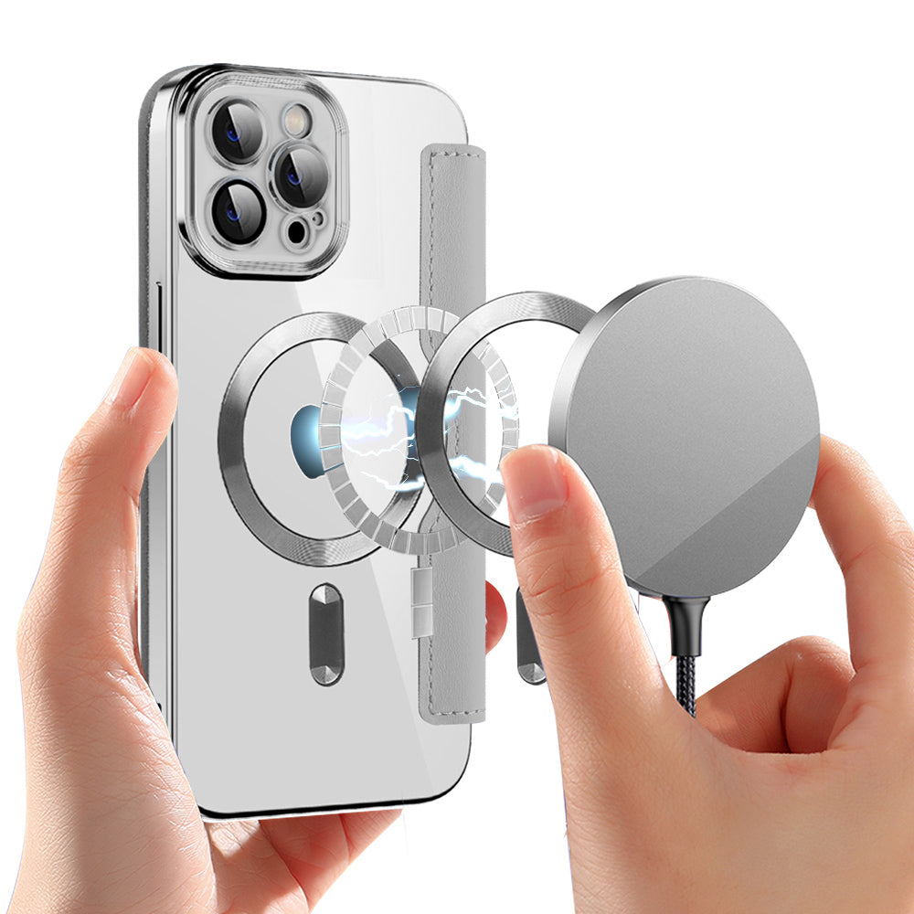 Techsuit - SmartMag Book Case - iPhone 12 - Gray