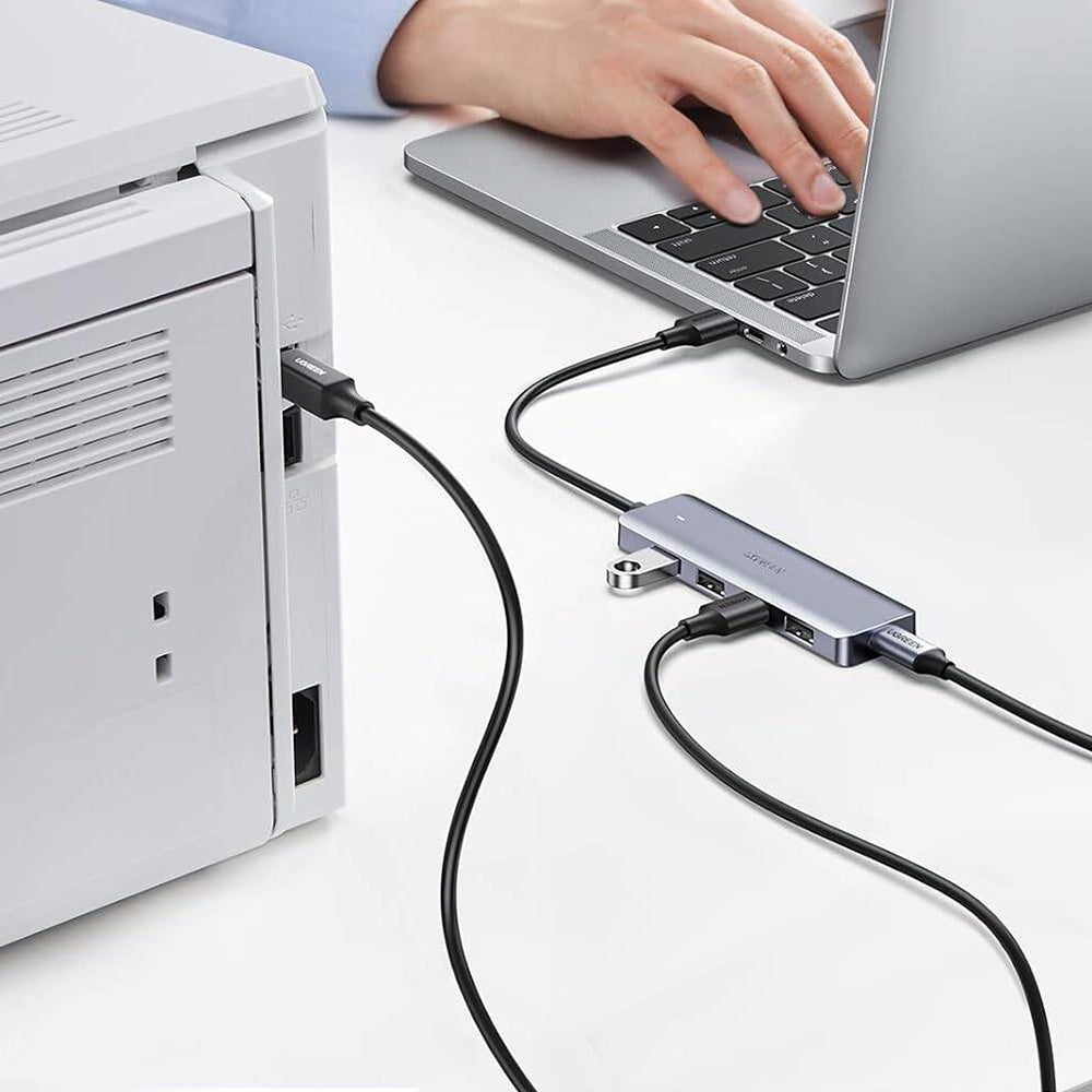 Ugreen - Docking Station CM512 (50985) - USB to 4x USB3.0, 1x Micro-USB, Plug & Play, 5Gbps, 0.15m - Space Gray
