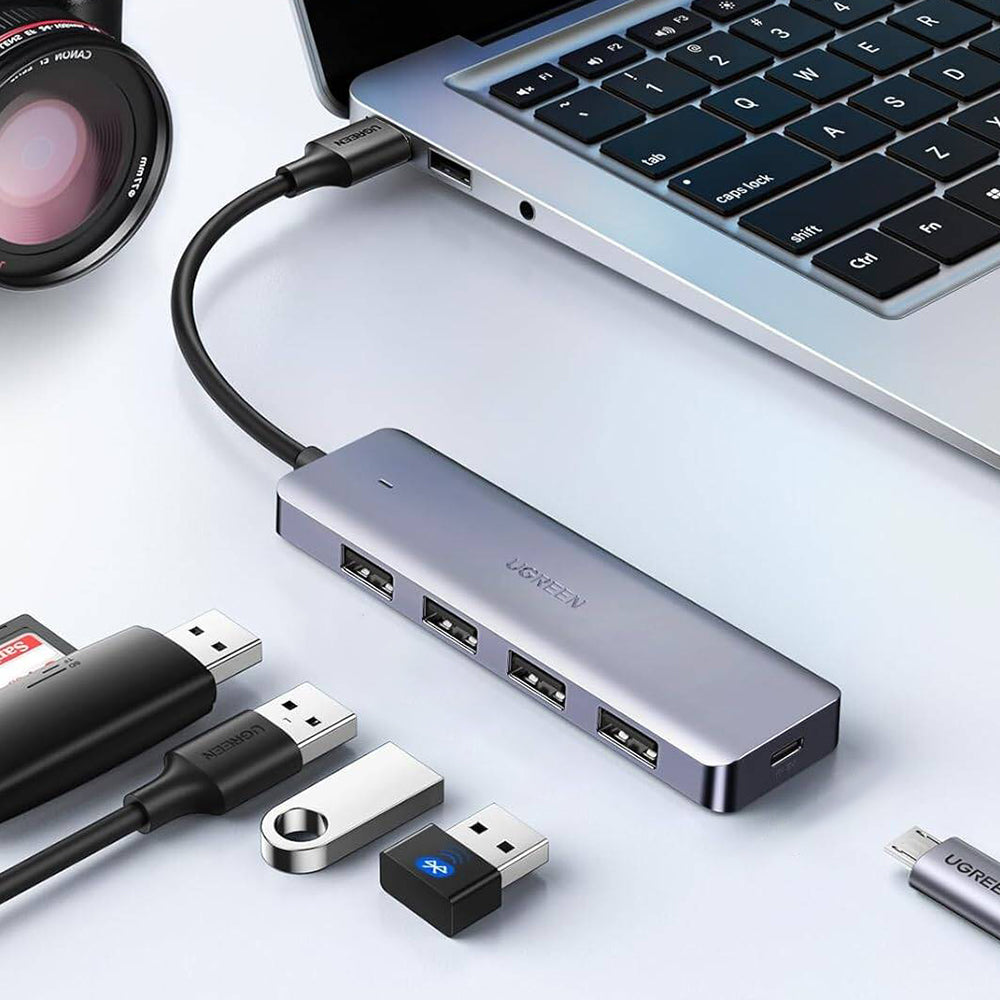 Ugreen - Docking Station CM512 (50985) - USB to 4x USB3.0, 1x Micro-USB, Plug & Play, 5Gbps, 0.15m - Space Gray