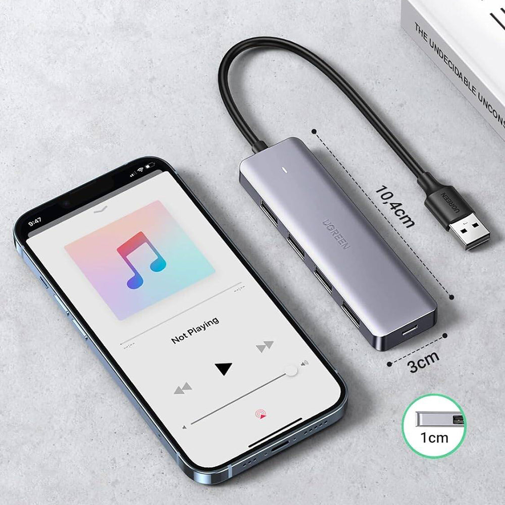 Ugreen - Docking Station CM512 (50985) - USB to 4x USB3.0, 1x Micro-USB, Plug & Play, 5Gbps, 0.15m - Space Gray