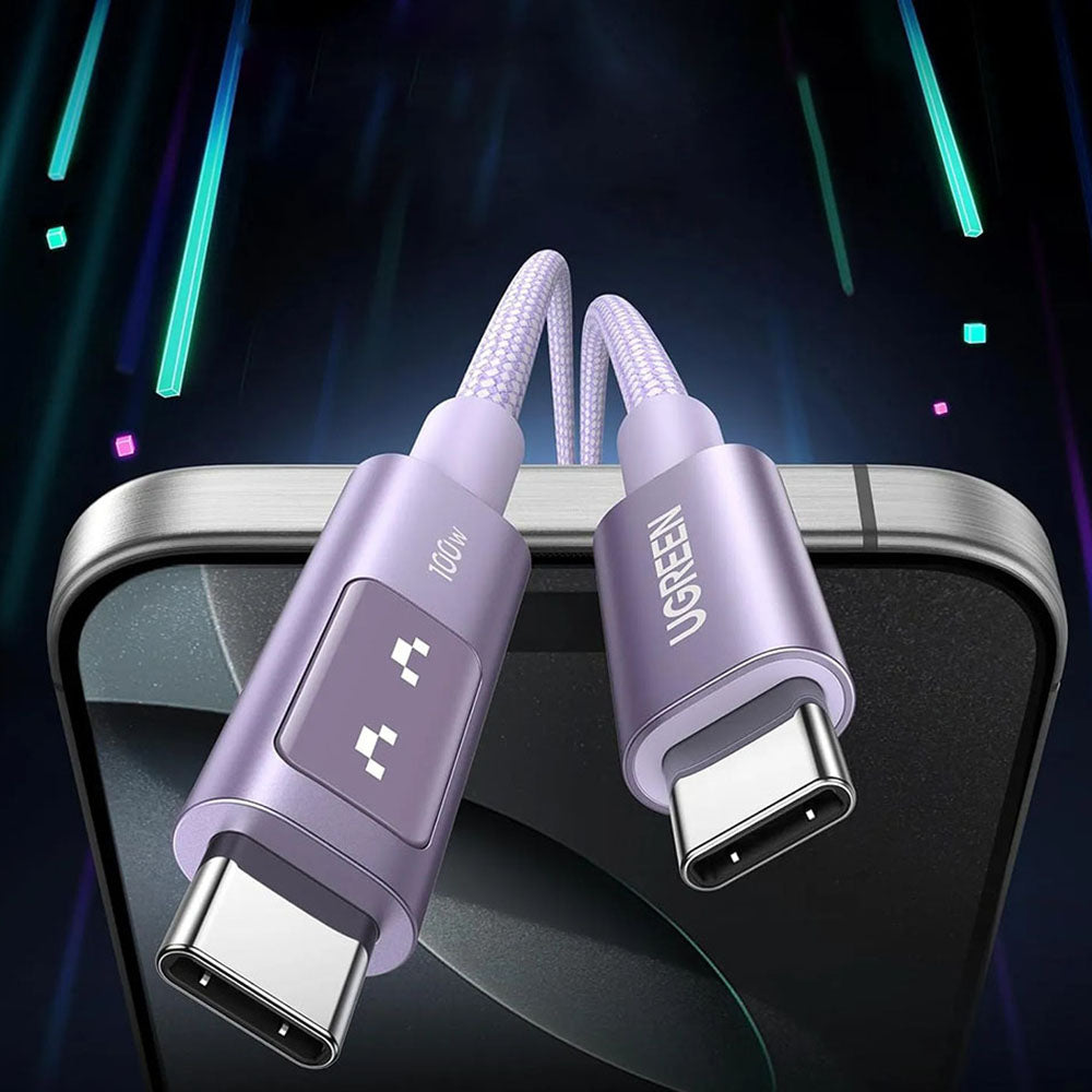 Ugreen - Data Cable L509 (35501) - USB-C to USB-C, 5A, 100W, 480Mbps, 1m, Nylon - Space Gray