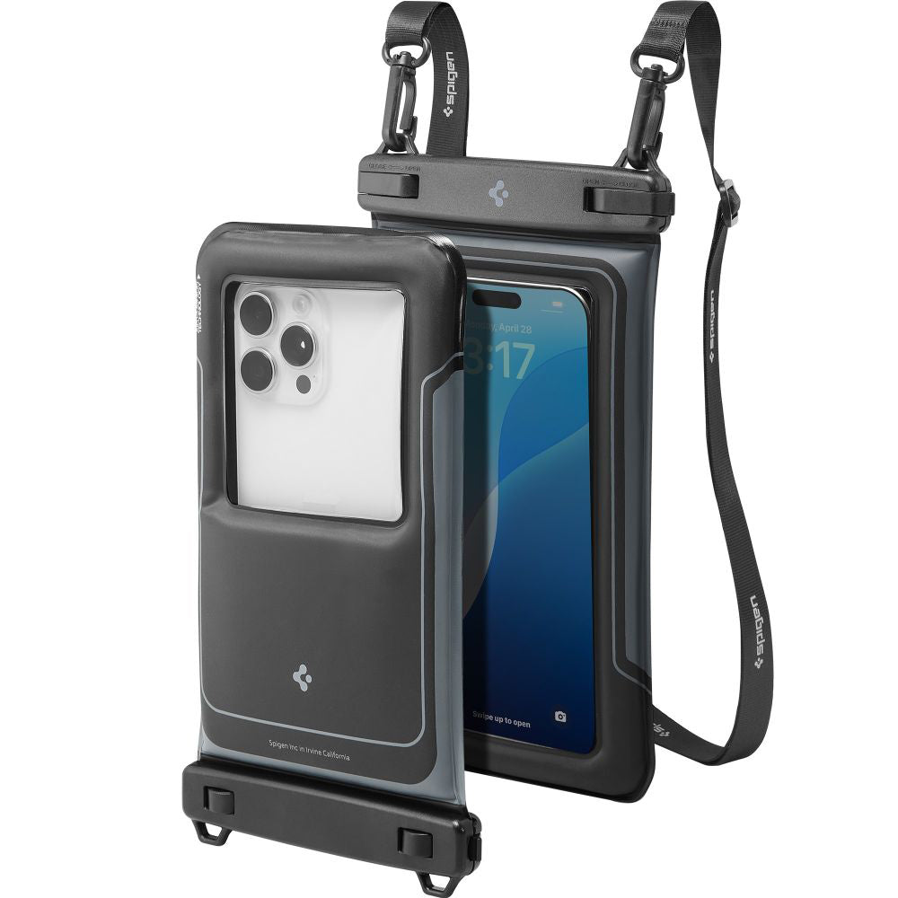 Spigen - (2 pack) Waterproof Case A611P (ACS09348) - IPX8, for Phone, max 6.9" - Matte Black