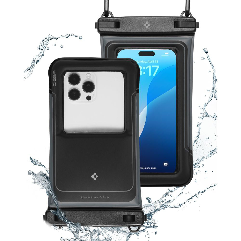 Spigen - (2 pack) Waterproof Case A611P (ACS09348) - IPX8, for Phone, max 6.9" - Matte Black