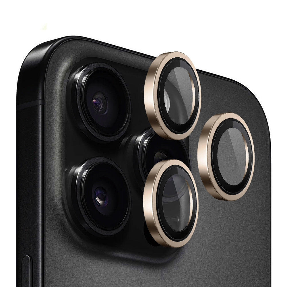 Blueo - Original Metal Frame Lens Protector - iPhone 16 Pro / iPhone 16 Pro Max - Golden Titanium