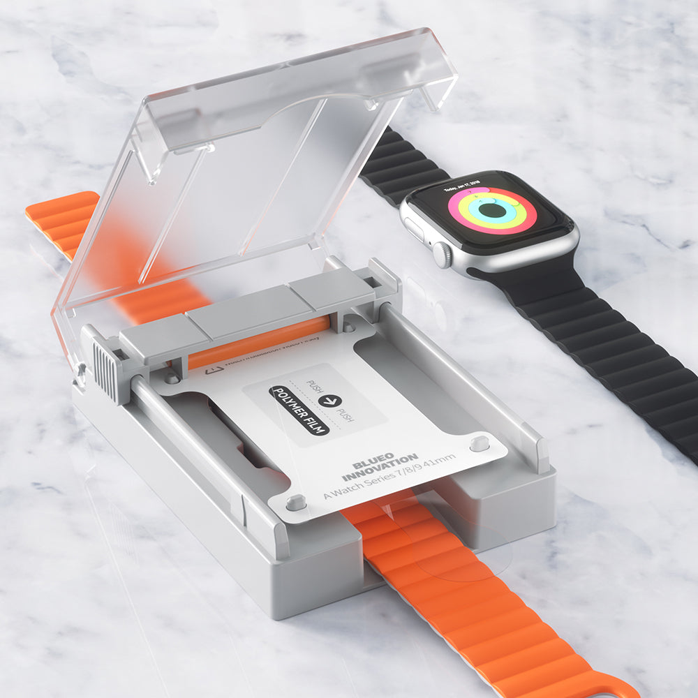 Blueo - High Molecule Screen Protector with Dust Removal Locator - Apple Watch 10 42mm / Watch 11 42mm - Black
