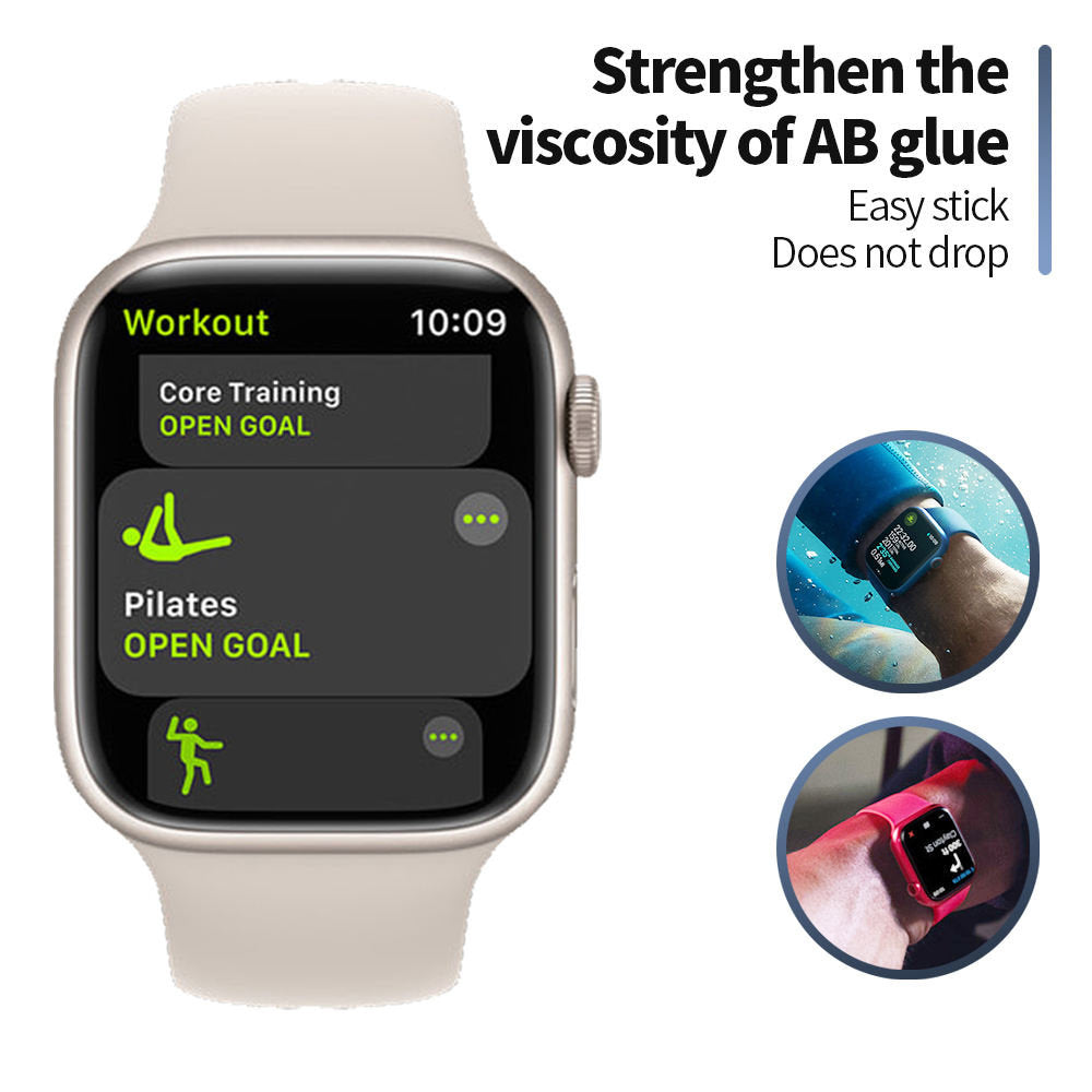 Blueo - High Molecule Screen Protector with Dust Removal Locator - Apple Watch 10 42mm / Watch 11 42mm - Black