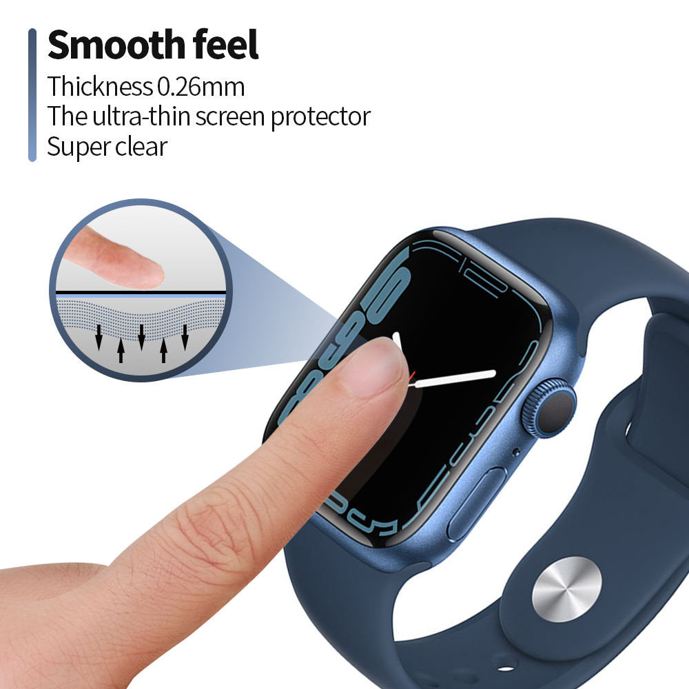 Blueo - High Molecule Screen Protector with Dust Removal Locator - Apple Watch 7 / 8 (45mm) - Black
