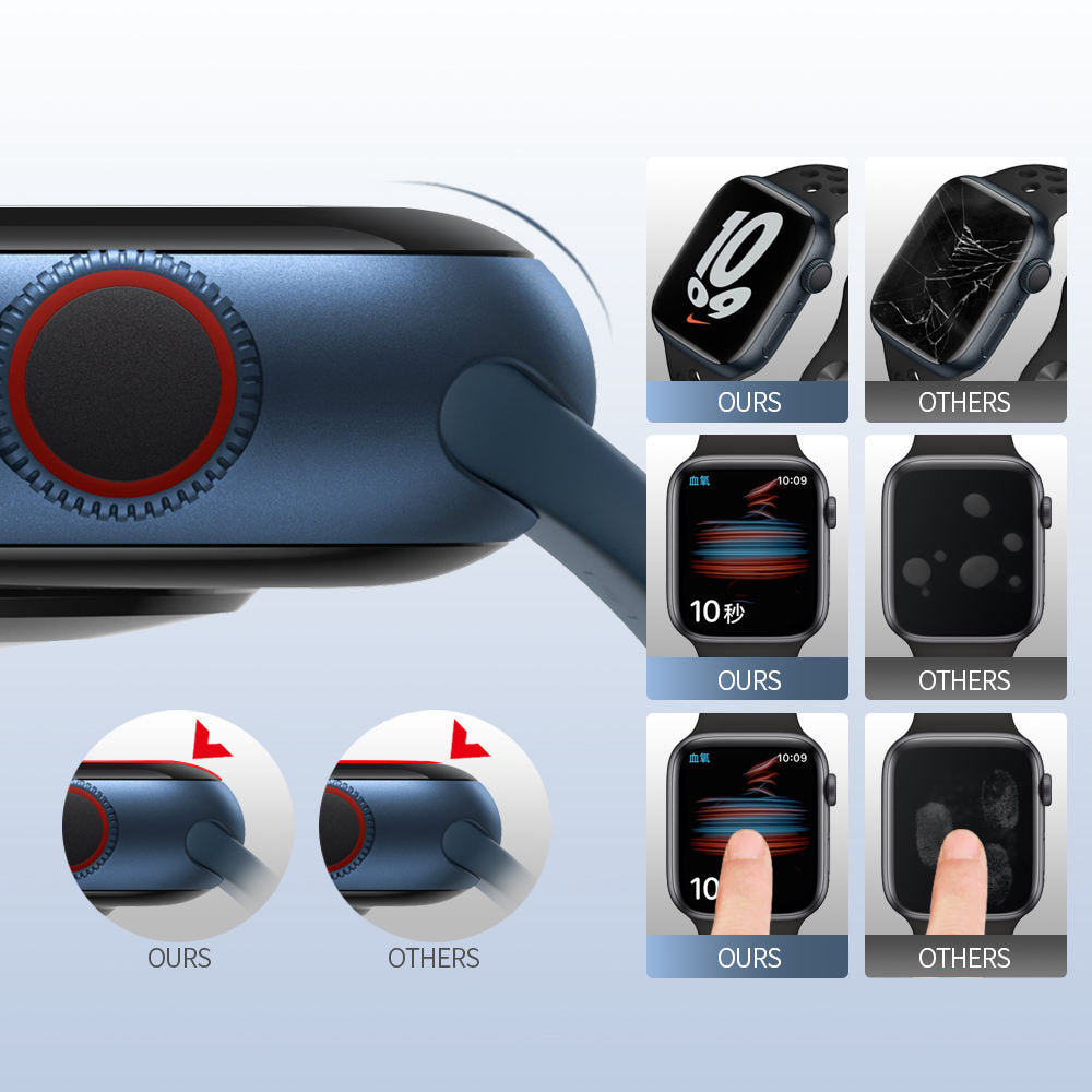 Blueo - High Molecule Screen Protector with Dust Removal Locator - Apple Watch 7 / 8 (41mm) - Black