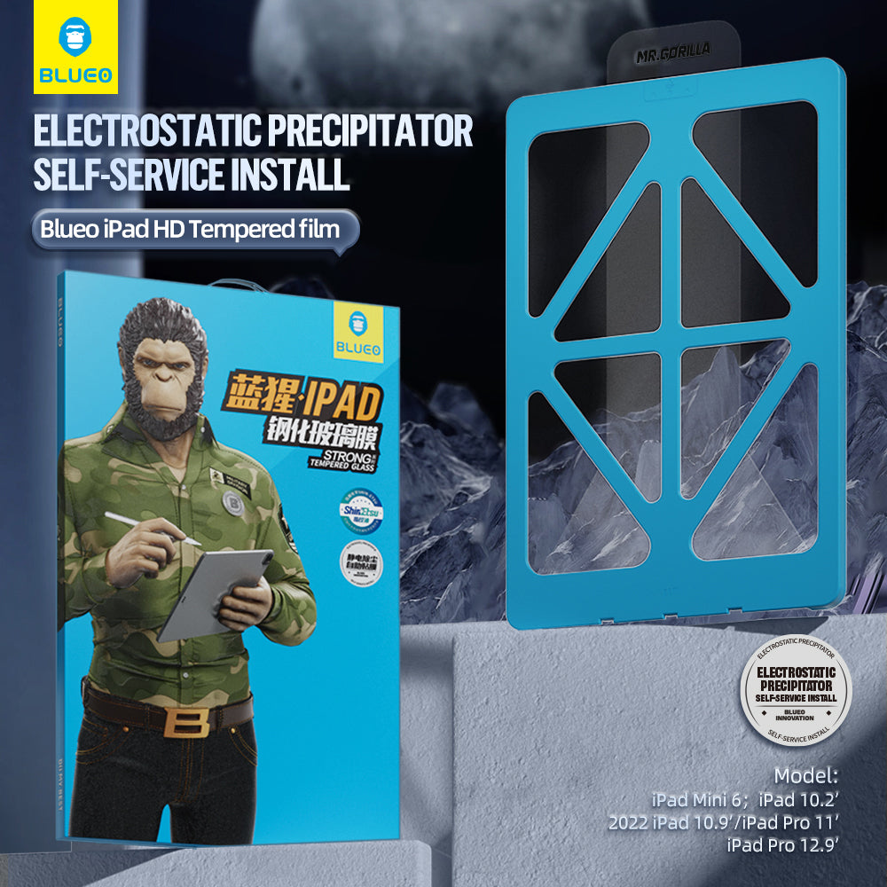 Blueo - HD Tempered Glass with Applicator Pro - iPad 10.2" (2021 / 2020 / 2019) - Clear