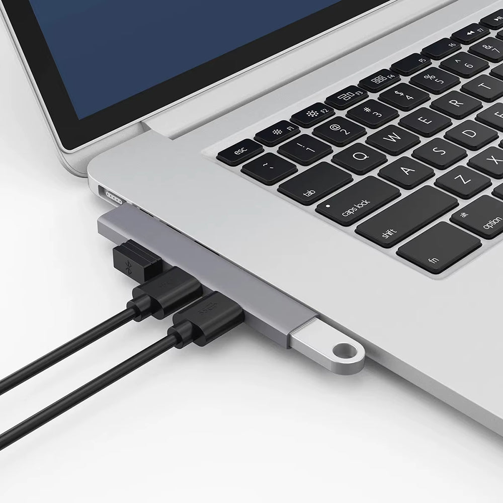 Techsuit - Docking Station ZenithDock 4 in 1 (H14) - USB to 3x USB 2.0, 1x USB 3.0 - Gray
