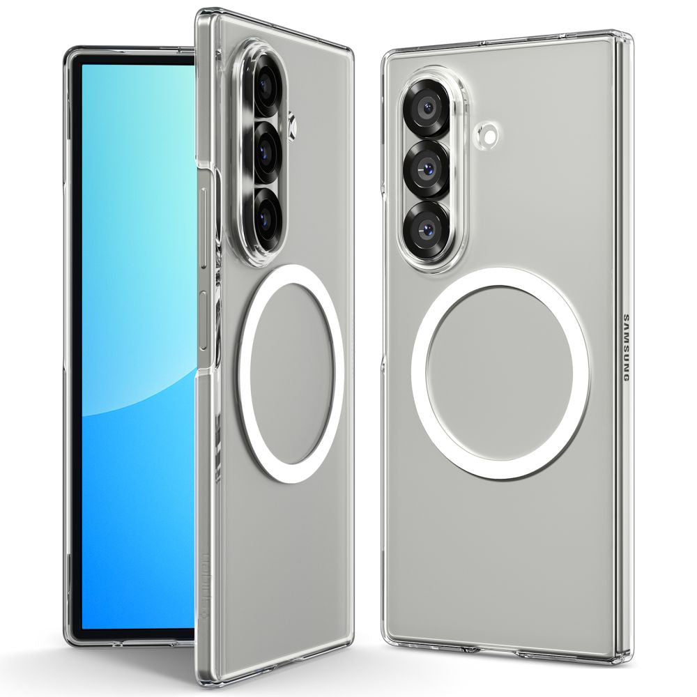 Spigen Husa de protectie Spigen Air Skin MagSafe (ACS09545) compatibil cu Samsung Galaxy Z Fold7, Crystal Clear / Alb