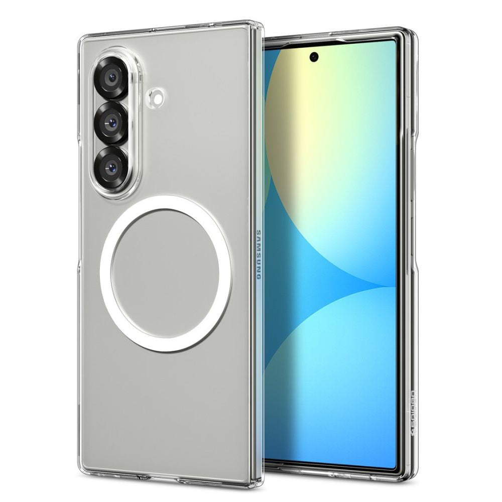 Spigen Husa de protectie Spigen Air Skin MagSafe (ACS09545) compatibil cu Samsung Galaxy Z Fold7, Crystal Clear / Alb – 
