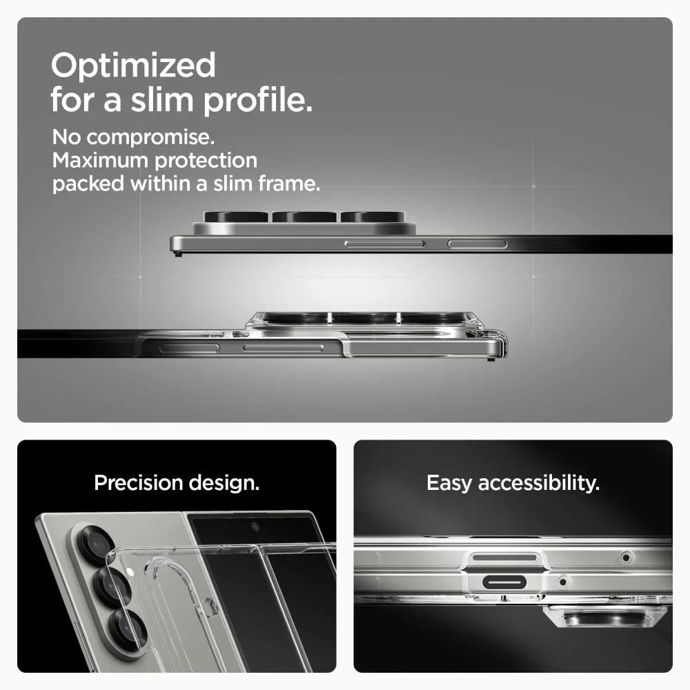 Spigen Husa de protectie Spigen Air Skin MagSafe (ACS09545) compatibil cu Samsung Galaxy Z Fold7, Crystal Clear / Alb – 