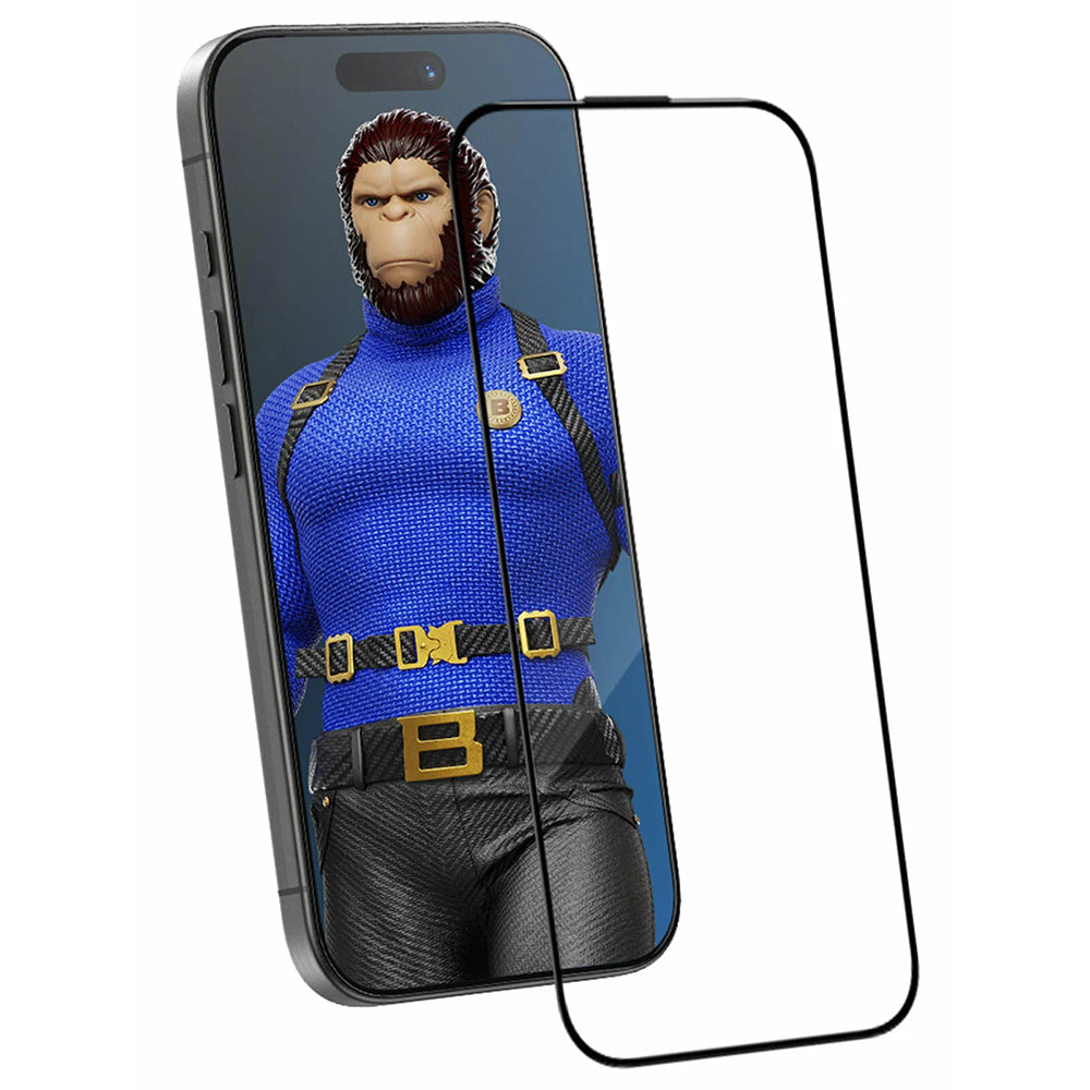 Blueo - Crystal Anti-Scratch Glass with Applicator - iPhone 15 Pro Max - Black