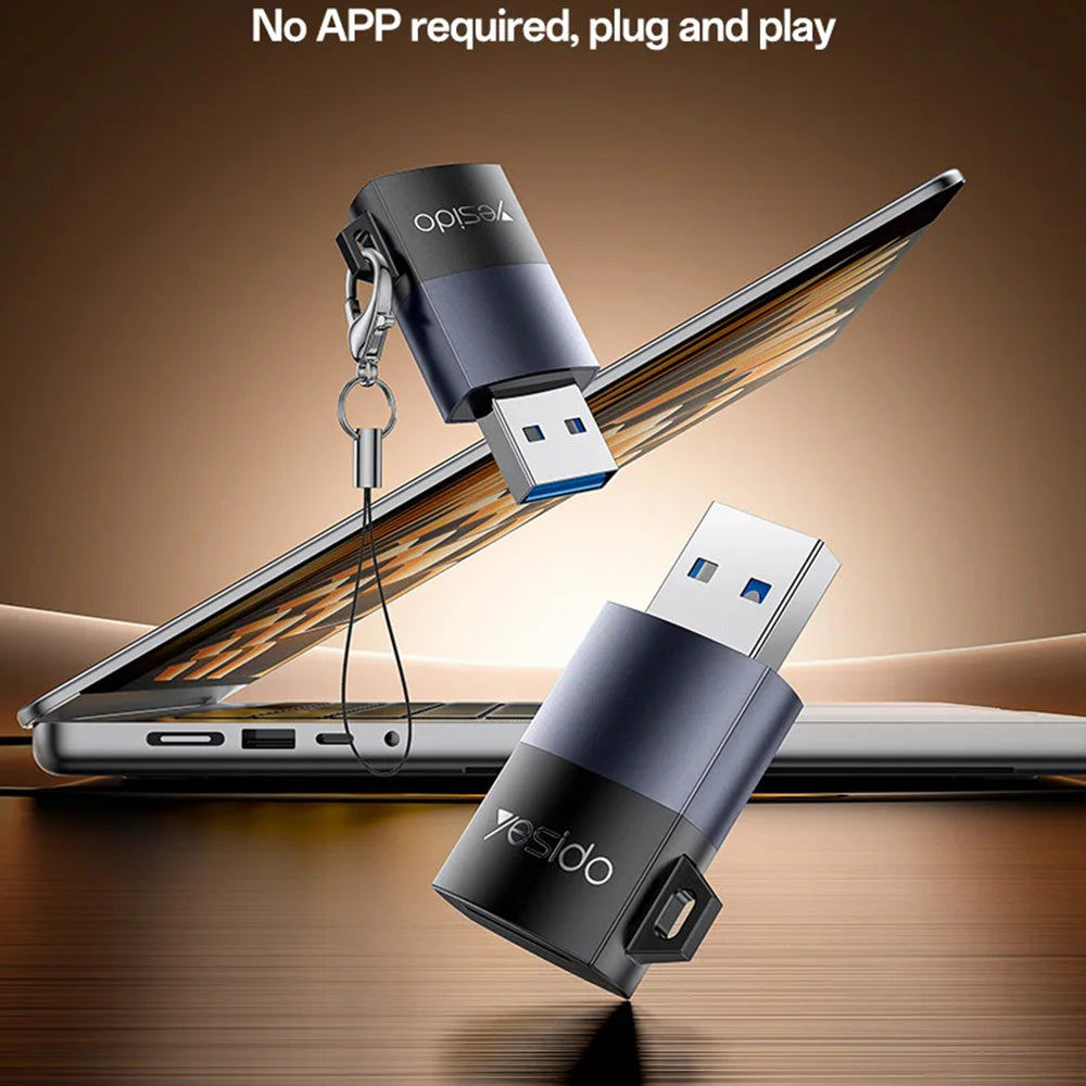 Yesido - Card Reader (GS36) - USB, High-speed, Aluminum Alloy, Support 1TB, Plug and Play, TF Card - Black