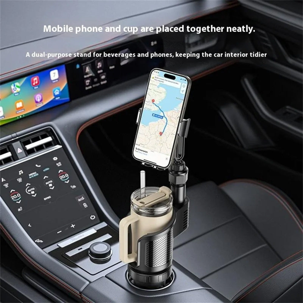 Yesido - Car Holder 2in1 (C273) - Cup Storage and Phone Mount, Flexible Viewing Angles, for 4.7 to 7.2inches Phones - Bl