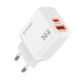Techsuit - Wall Charger Duonix30W (CH1) - Type-C, USB, Dual Travel Charger 30W - White